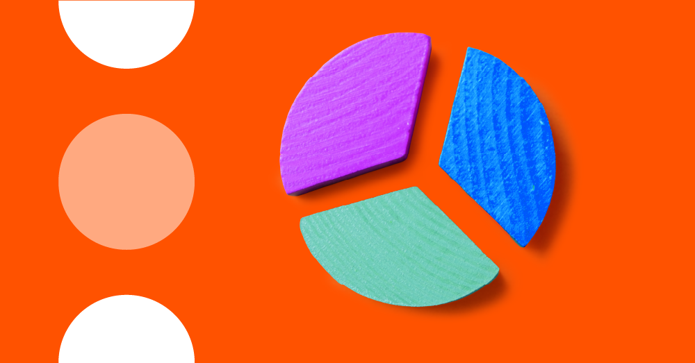 Orange banner with pie chart