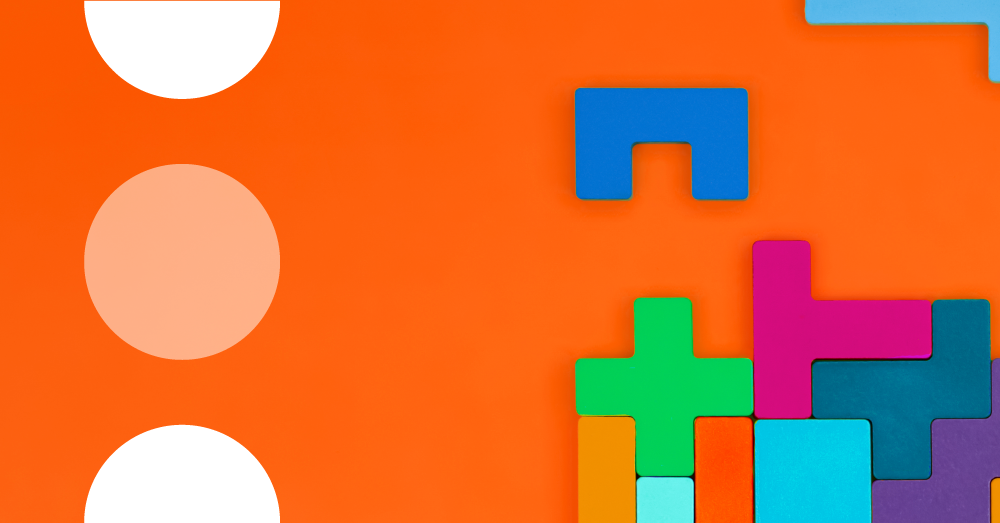 Orange banner with jigsaw