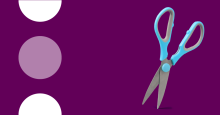 Purple banner with image of scissor